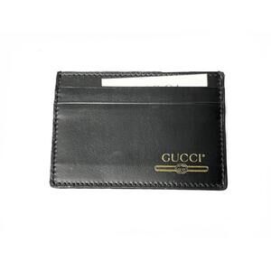 Gucci NEW Interlocking G Logo Calfskin Card Holder in Black